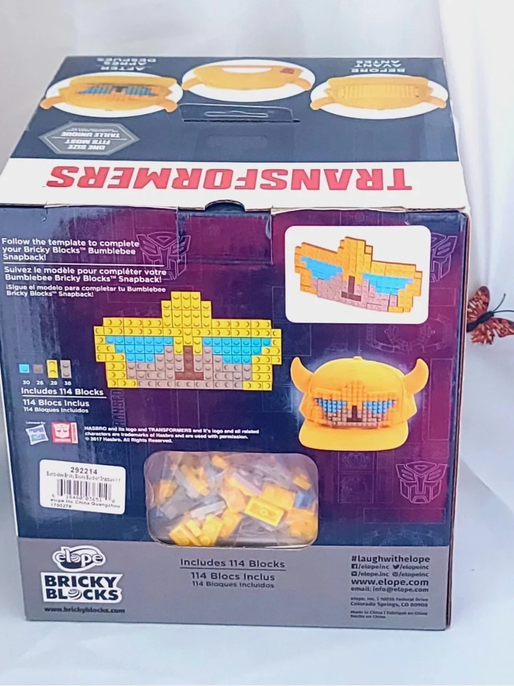 New 2017Hasbro Transformers Bumblebee Bricky Blocks Build-On Snapback Hat Kit